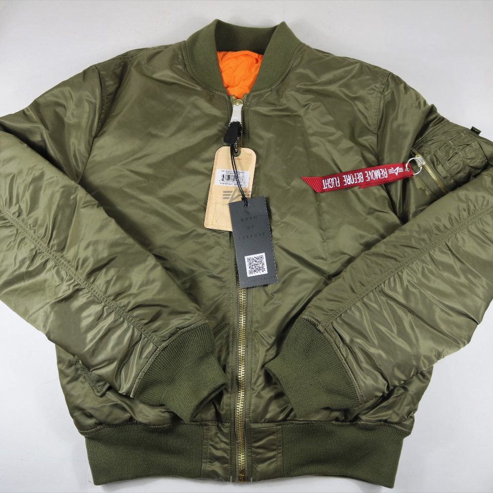 Alpha Industries Slim Fit Bomber Jacket Mens New